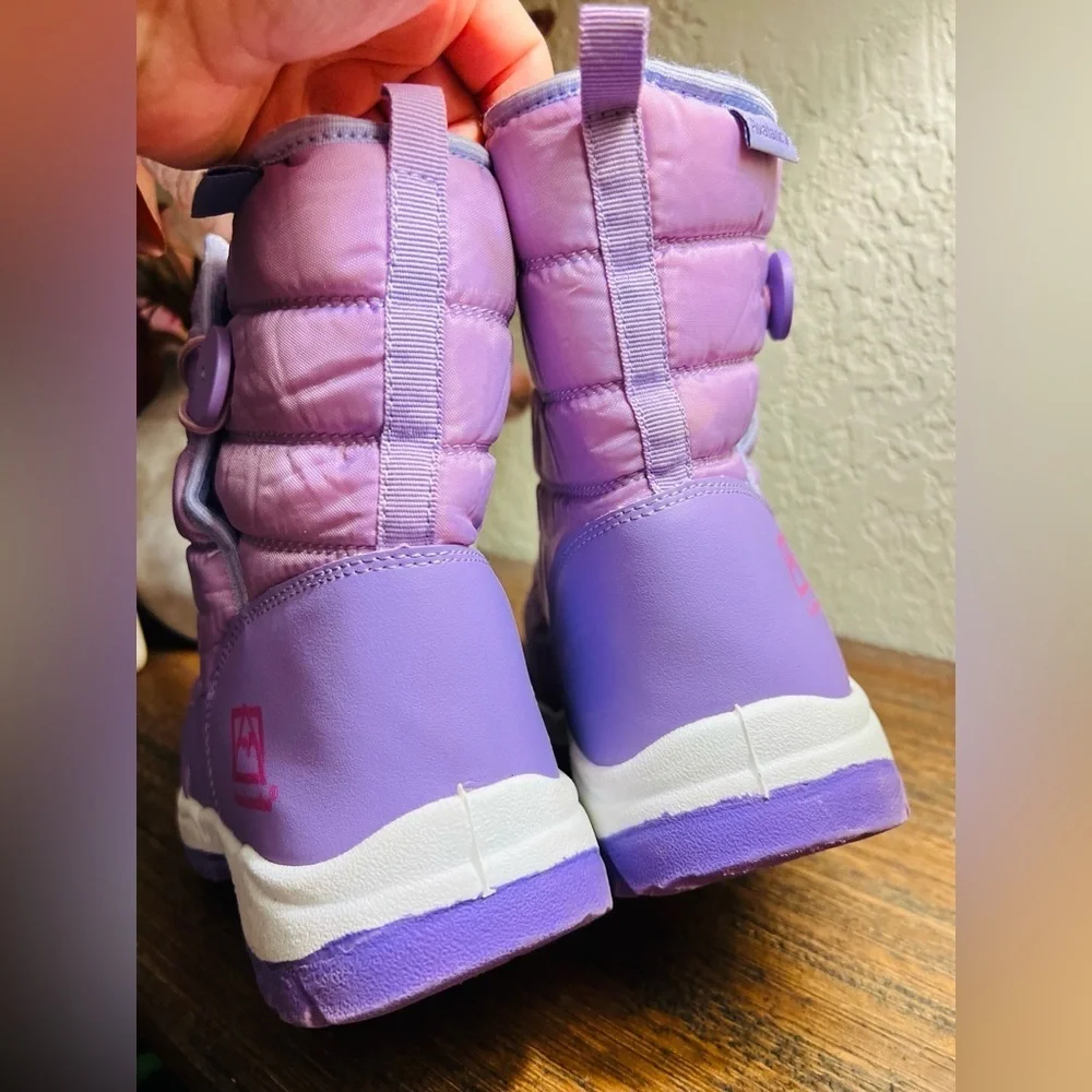 Avalanche Girls Boots Purple & Lavender Puffer Snow Boots Size 4